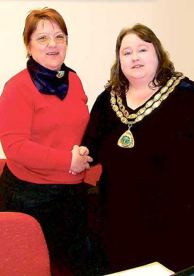 New Mayor of Whitland, Clr. Miss Rosemary Morrison.