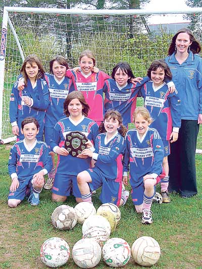The girl’s football team which won the Pembrokeshire Primary Schools Football Association Tournament