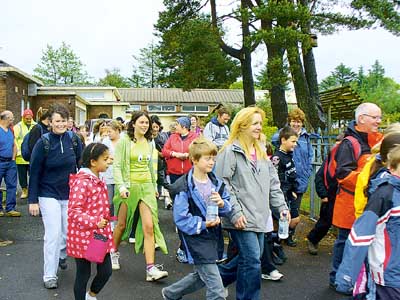 Pupils and parents from Tavernspite School set off on the seven mile sponsored Trailblazers walk.