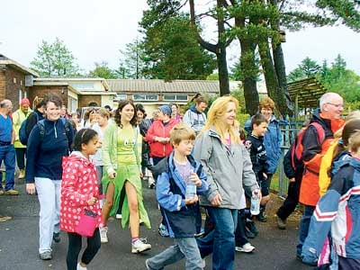 Pupils and parents from Tavernspite School set off on the seven mile sponsored Trailblazers walk.