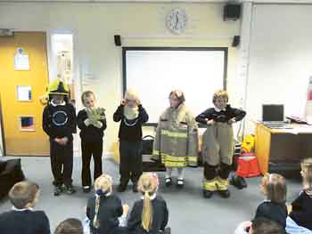 Pupils during the fire talk.