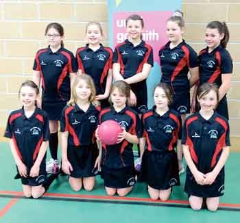 Pictured are netball squad members Lilly, Hannah, Ruby, Gwenllian, Alex, Lara, Holly, Mia, Catrin and Sophie.