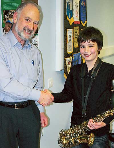 Talfan Jenkins with vice-president John Sleigh.