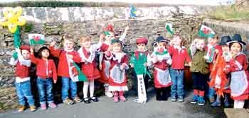 Children are pictured celebrating St. David’s Day.