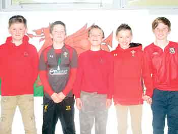 Pictured are Dylan, Aidan, Gryff, Jac and Harvey who represented Pembrokeshire at the Urdd Swimming finals in Cardiff.