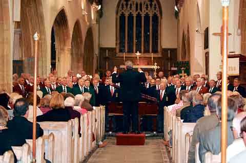 The massed choirs.