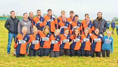 The tug of war teams.