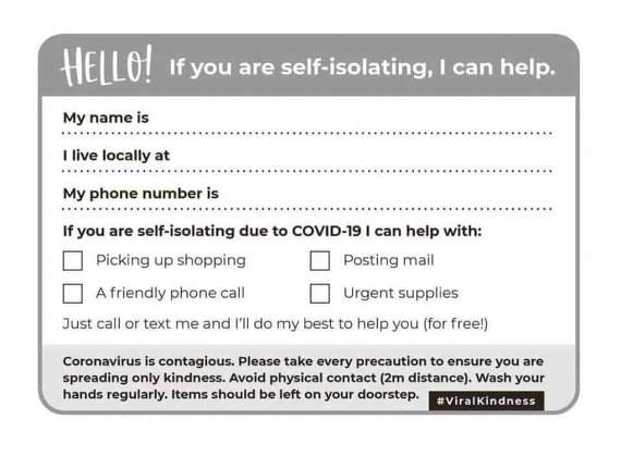 Help in the community cut-outs have been circulating