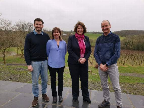Angela Burns AM with the Mounsey family