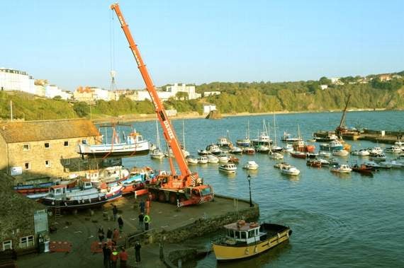 The boat-lift usually takes place in April