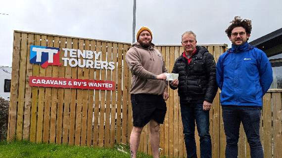 Lloyd Davies and Ryan Ennis owner of Tenby Tourers with Connor Ennis.