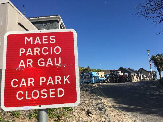 Coastal and town centre car parks including Tenby’s South Beach were closed to vehicles (Observer pic)