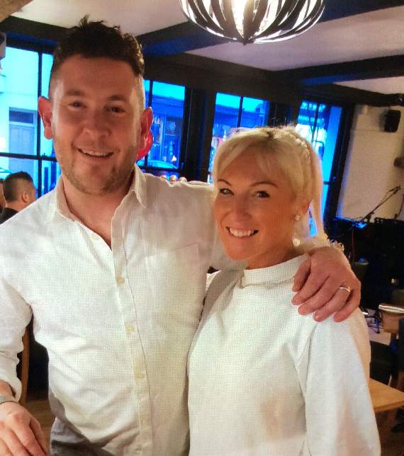Matthew and Claire Ronowitz who hosted the fundraiser at their Qube Restaurant on Tenby's Tudor Square
