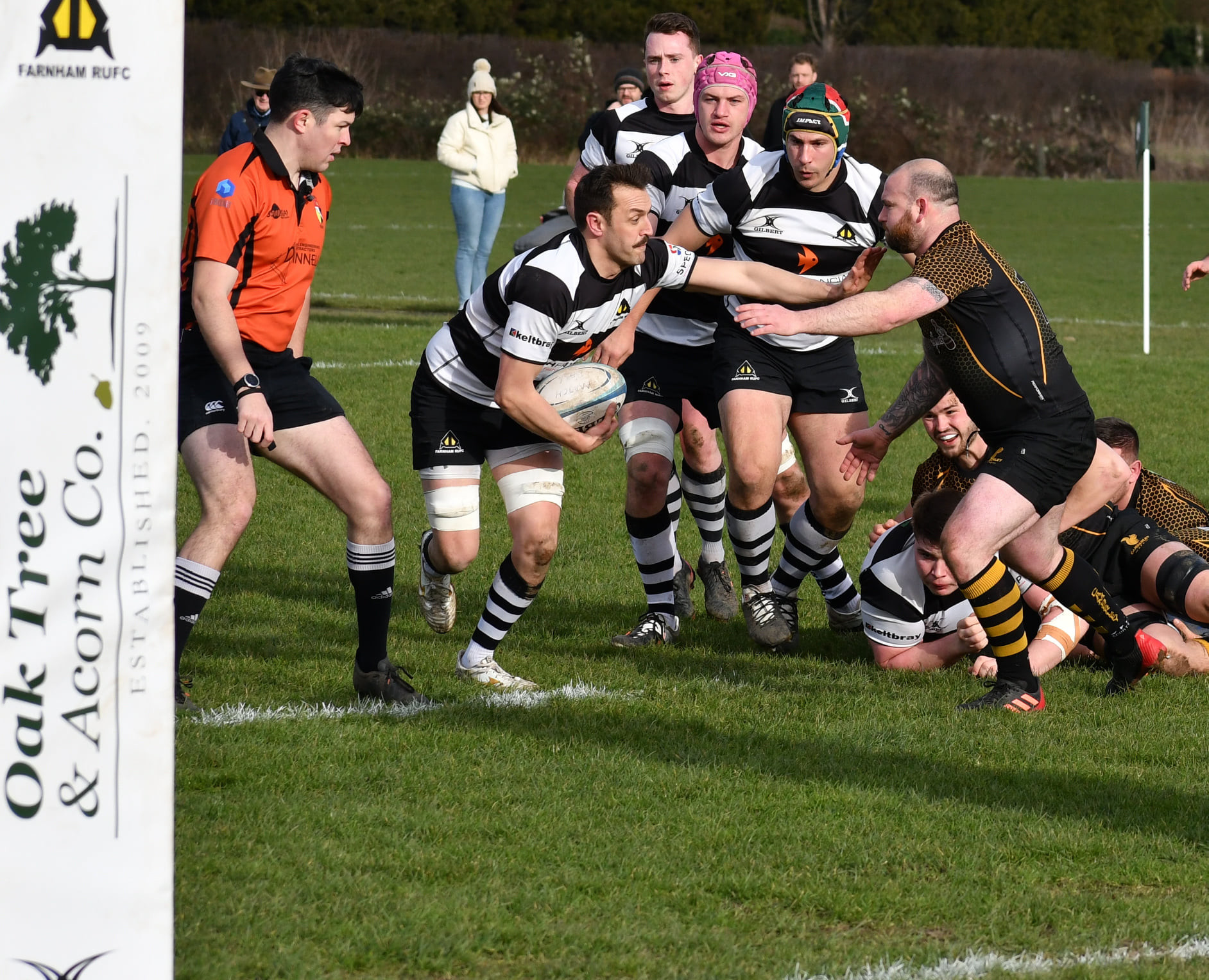 Action from Farnham’s 49-7 win against Hammersmith & Fulham on Saturday PHOTO BY JULIAN FROST