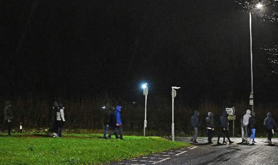 The men seen heading back to Penally shortly after 10.30 pm on Wednesday night (Pic. Gareth Davies Photography)