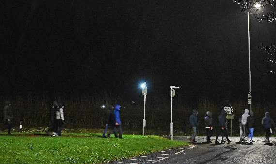 The men seen heading back to Penally shortly after 10.30 pm on Wednesday night (Pic. Gareth Davies Photography)
