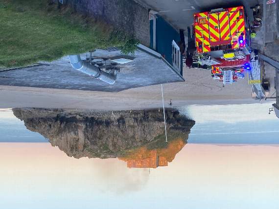 Smoke could be seen coming from the island on Thursday evening