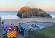 Tenby island fire caused by unburned wood