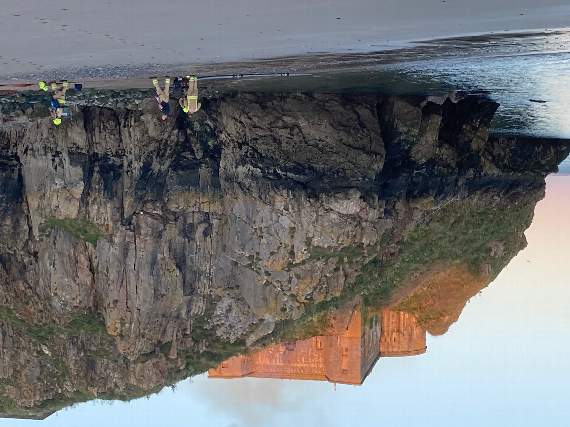 Tenby firefighters tackling the fire