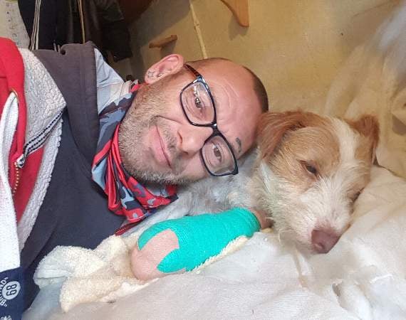 Ben with Bruno who he said he bonded with straight away for life!