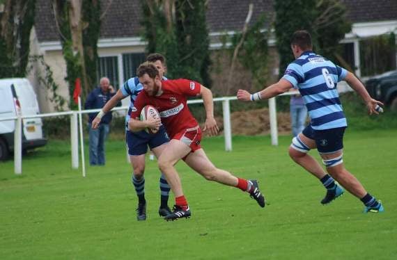 Centre Fraser James makes a trademark break.