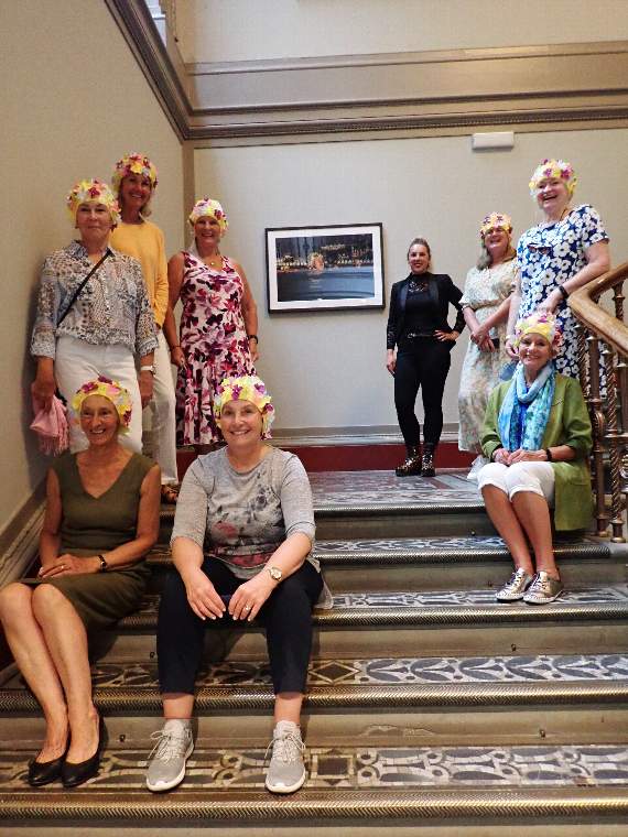 Joann with the ladies of the ‘Rother Bobbers’.