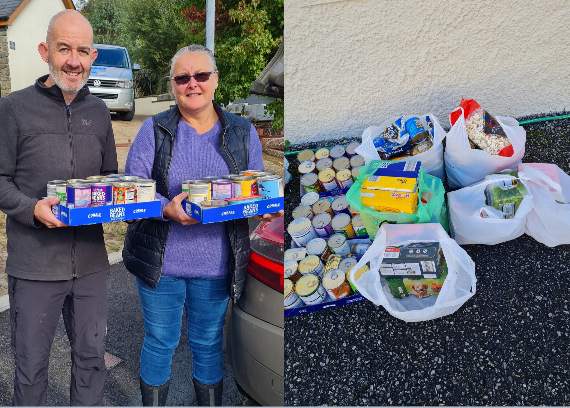 John and Jane Whitby with their October Donations to Tinman Tuesday Kilgetty And Surrounding Areas