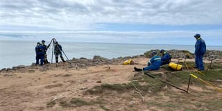 Coastguard teams rescue casualty who had fallen at St Govan's Head