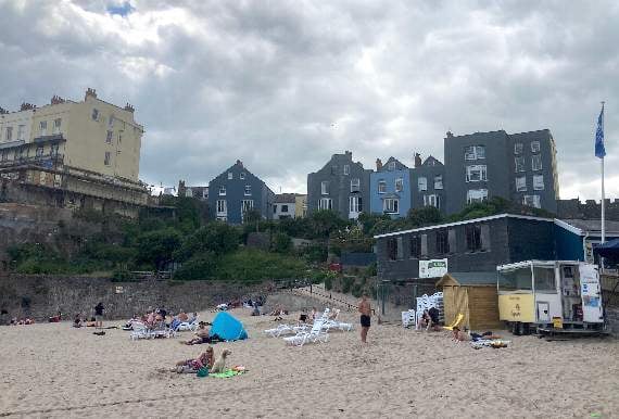 Castle Beach leads to the closed footpath