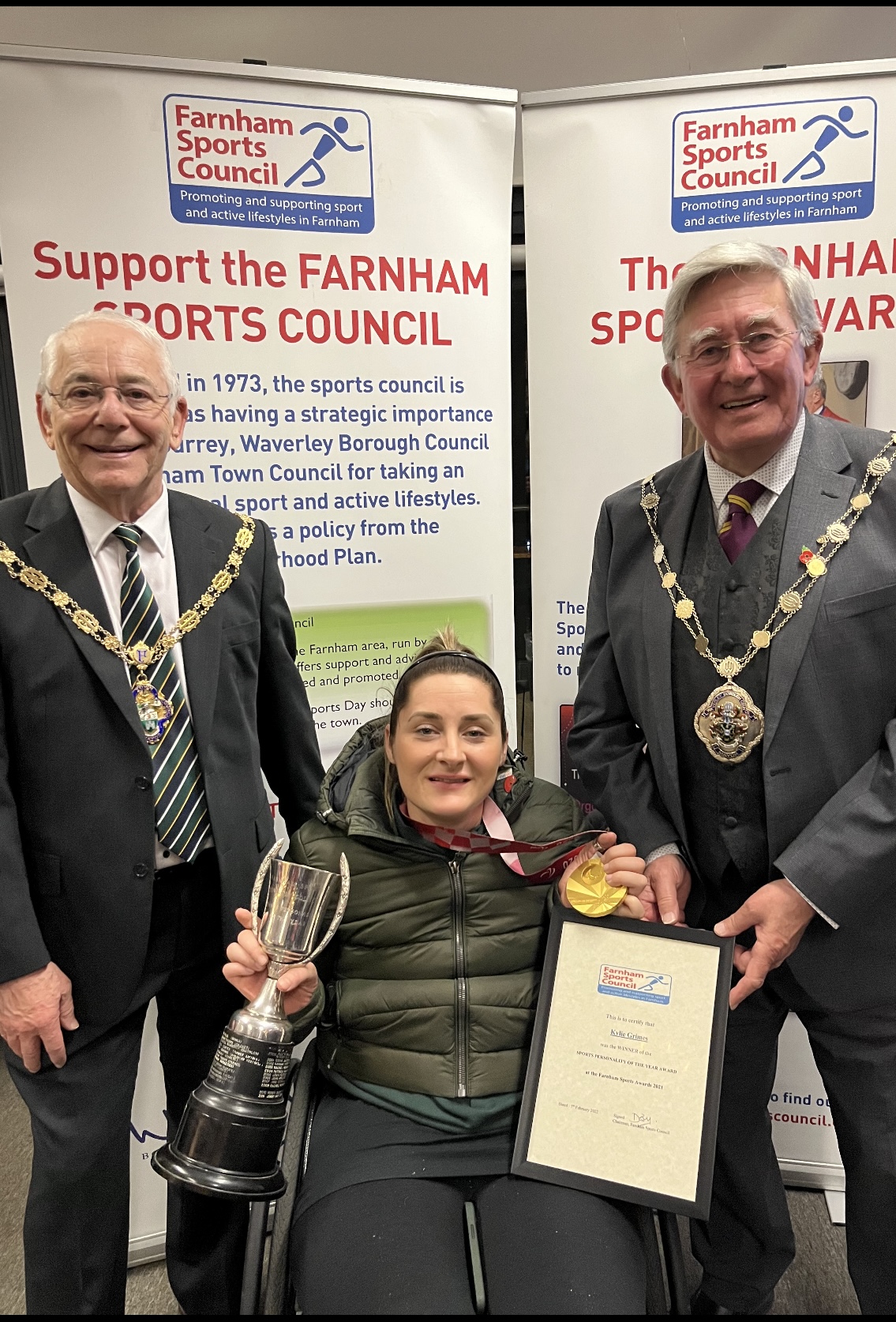 <p>Farnham Sports Personality of the Year Award winner Kylie Grimes</p>