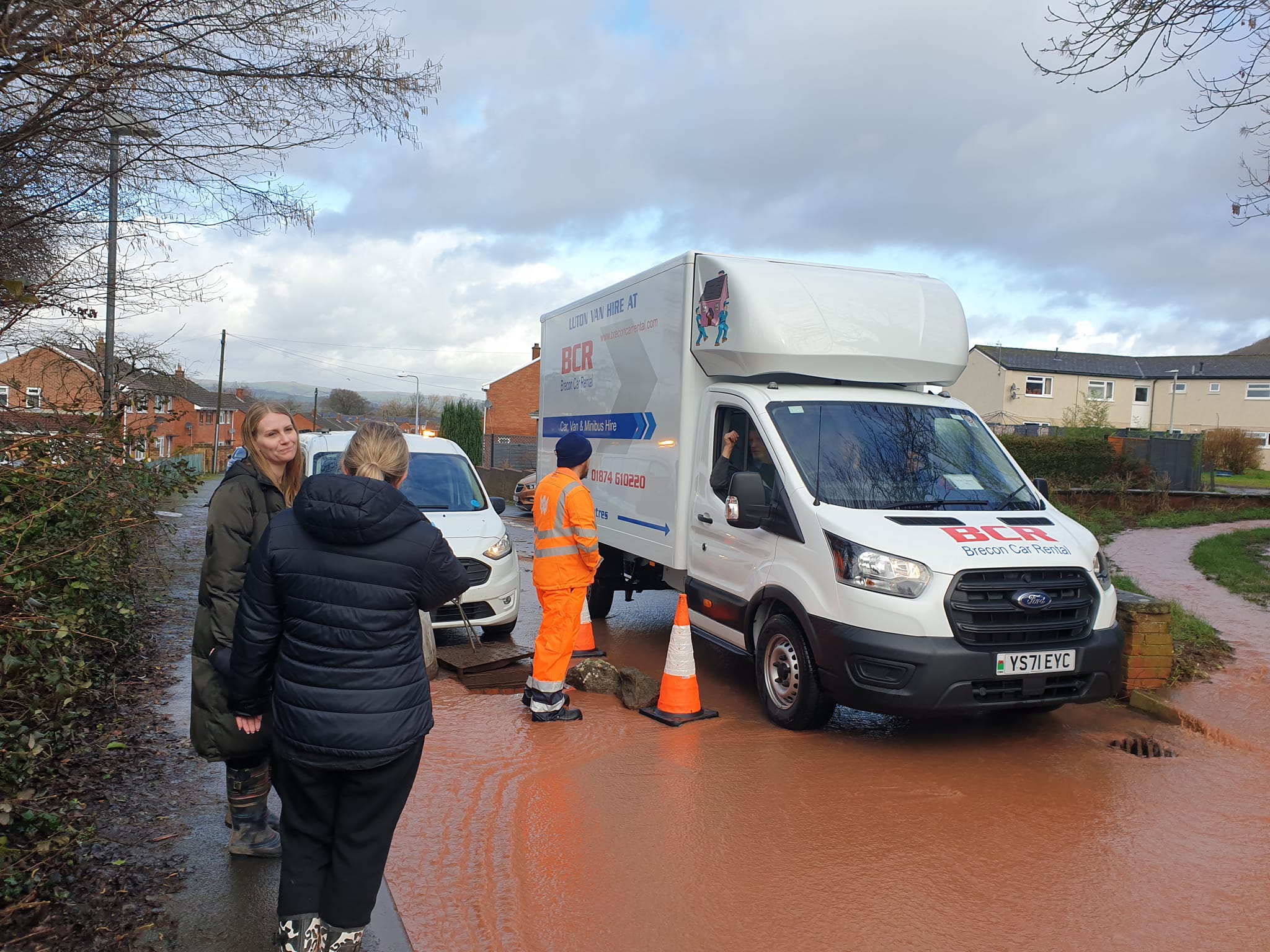 Local drivers cautioned by Derek Frew as alarmed residents gather in Talgarth