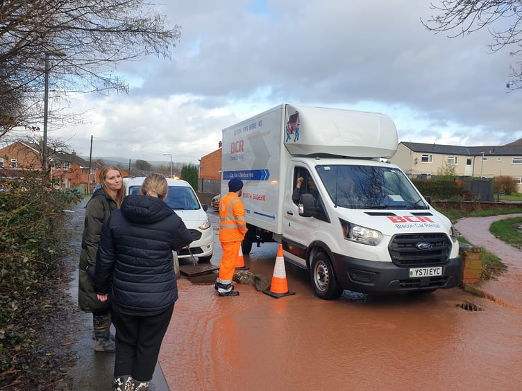 Local drivers cautioned by Derek Frew as alarmed residents gather in Talgarth