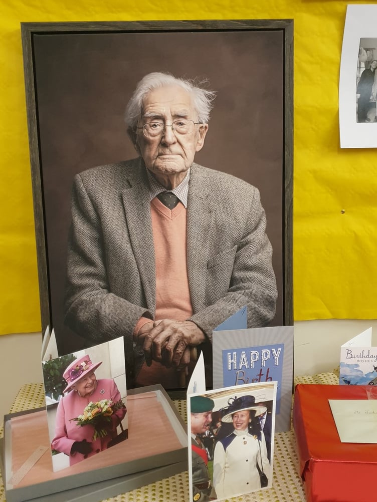 The evocative, prize winning 100th birthday portrait of John Gwynne by prize winning Talgarth photo photographer Kath Evans
