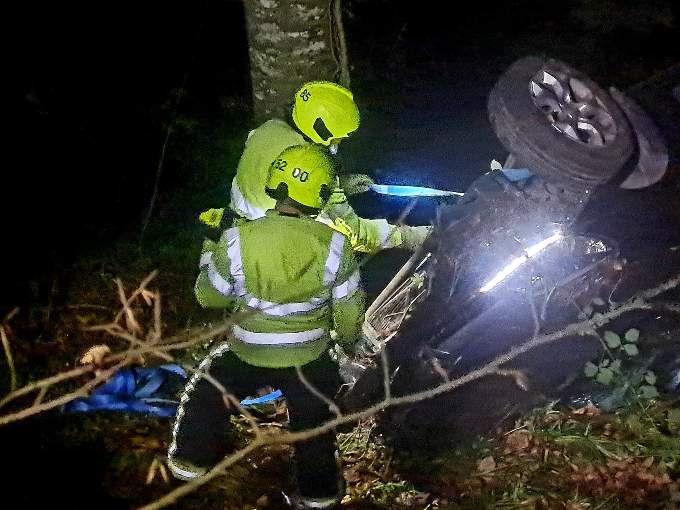 Buckfastleigh Firefighters were quickly on the scene on the Avonwick Road last night (Saturday). Picture: Buckfastleigh Fire Station