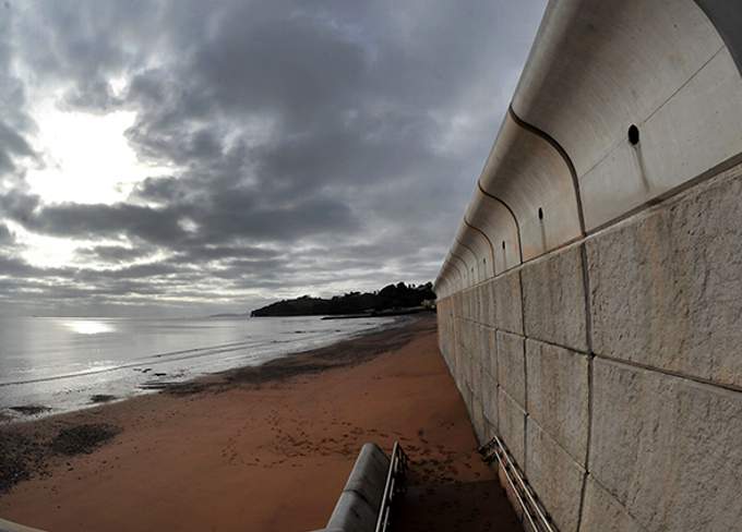 A view from the almost finished section of wall at Coastguard's breakwater. Picture by Steve Pope.
