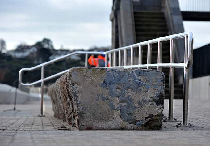 Some of the old sea wall which has been repurposed as seating near Coastguard's footbridge. Picture by Steve Pope.