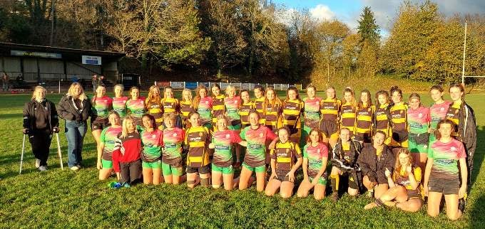 The Under 18s from Crediton and Sidmouth come together after a fantastic game.
