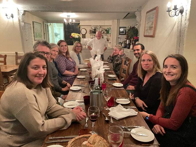 Jim Cairney, standing centre, with some of the guests invited to the ‘thank you’ dinner at Cairney’s restaurant.