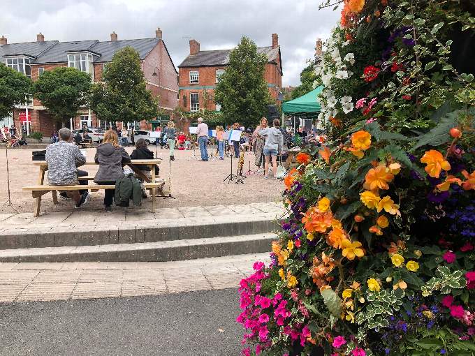 Crediton Town Council partners with community groups to enable performance and entertainment in the Town Square throughout the summer.