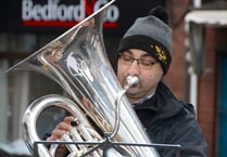 Crediton Town Band entertained shoppers on Christmas Eve