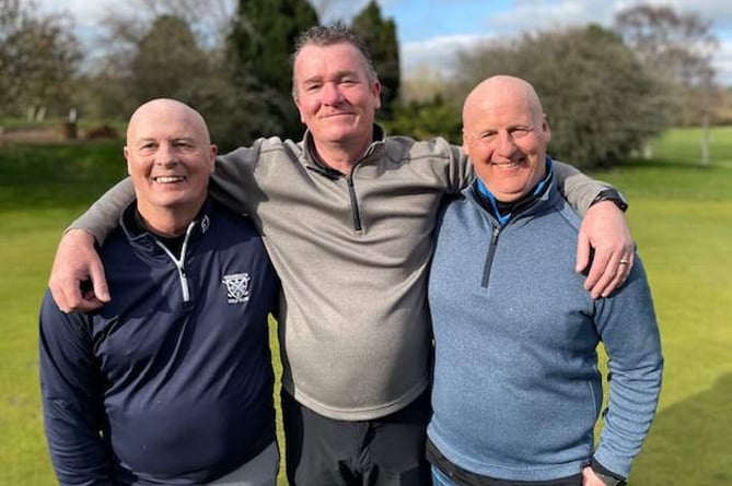 Jeff Boorer, Steve Peake and Chris Boorer  at Downes Crediton Golf Club.