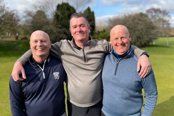 Jeff Boorer, Steve Peake and Chris Boorer at Downes Crediton Golf Club.