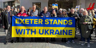 Hundreds of people, including many from Crediton, attended Exeter vigil for the people of Ukraine