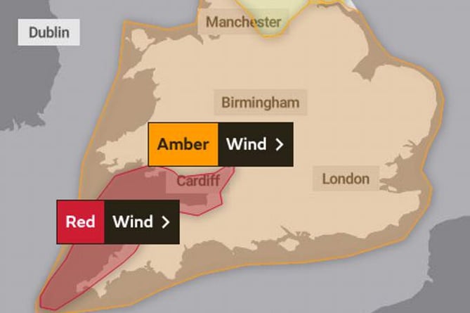 Stay indoors' MET Office escalates Storm Eunice warning from Amber to Red |  