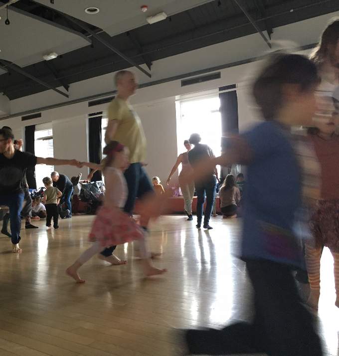 A family dance session