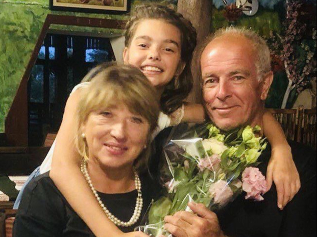 Nataliia, Gareth and granddaughter Albina