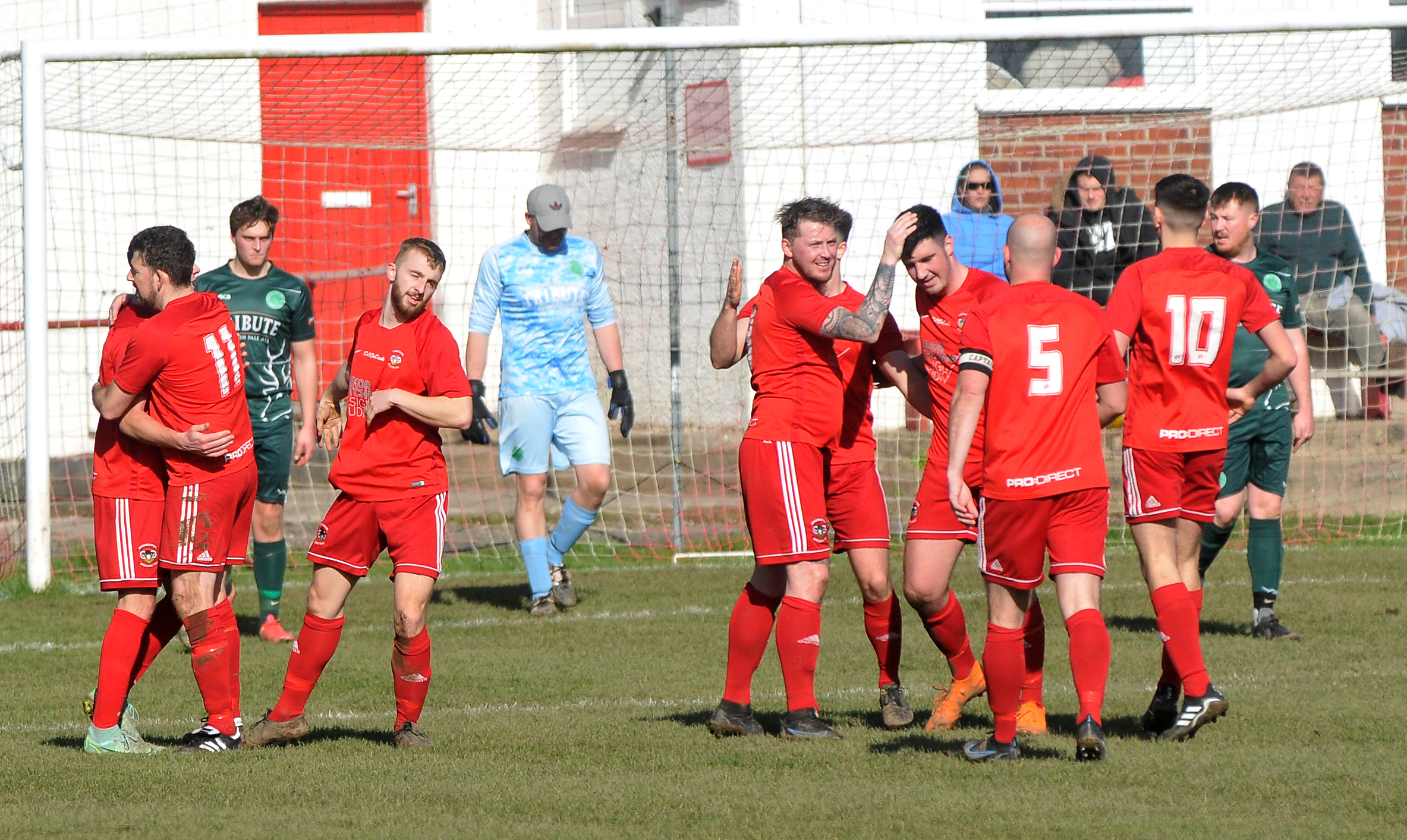 Action from Kingsteignton Athletic’s 5-2 Herald Cup upset against Buckfastleigh Rangers on Saturday. Photos by Steve Pope.