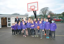 Ballasalla School given a new basketball hoop