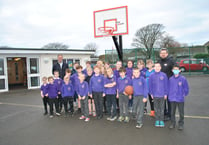 Ballasalla School given a new basketball hoop