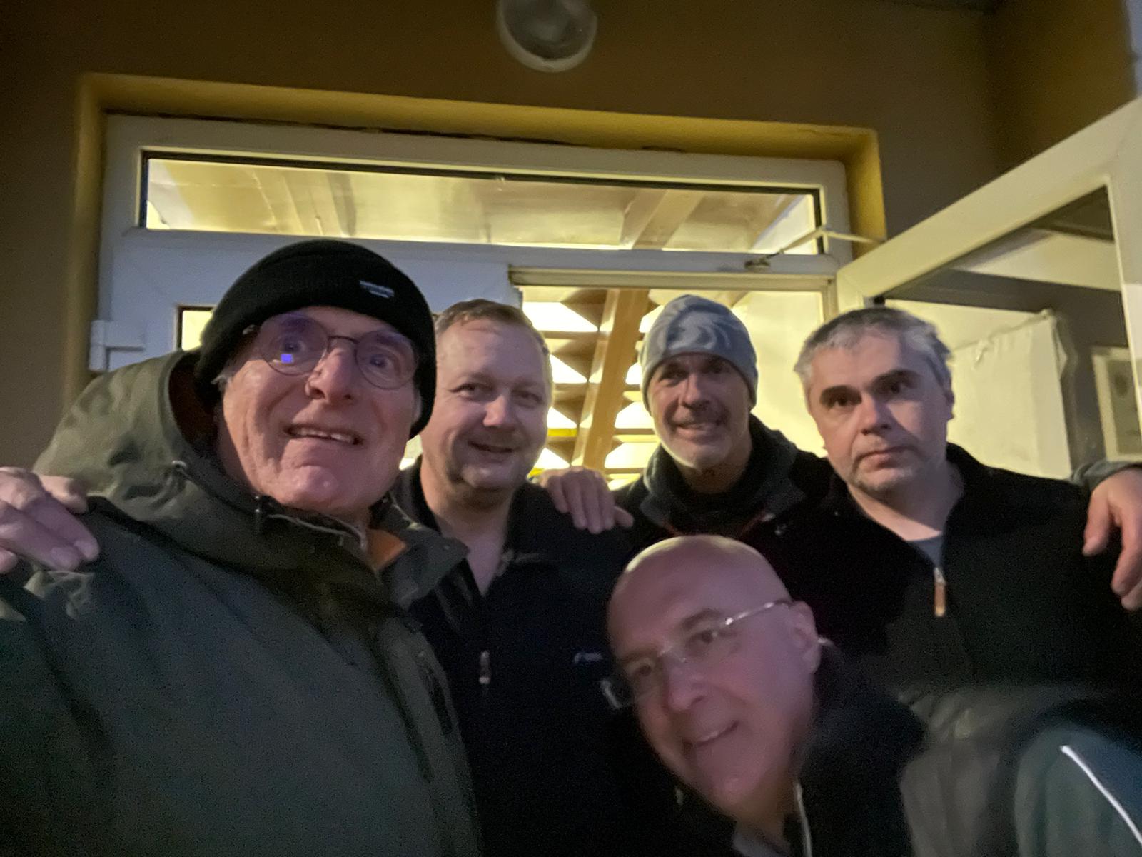 <p>Jonathan Ralston, far left, is delivering supplies to people fleeing Ukraine</p>